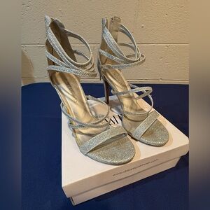 Dream Pairs Glittering Silver Strappy Heels